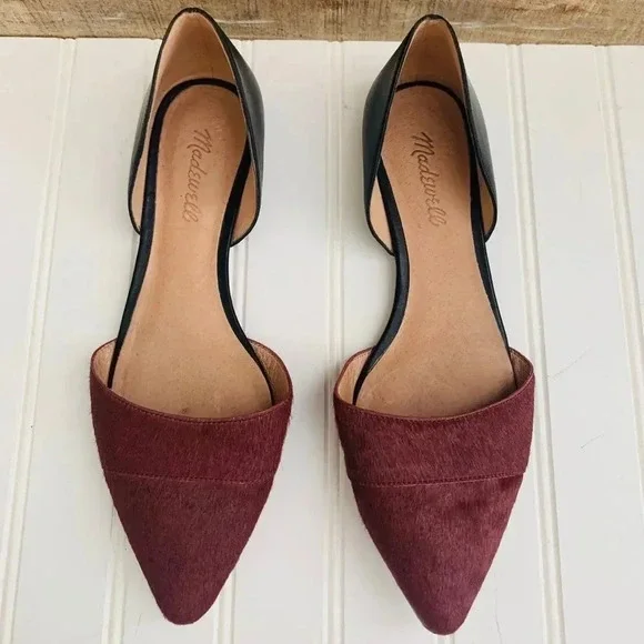 Madewell D’orsay In Calf Hair Flats